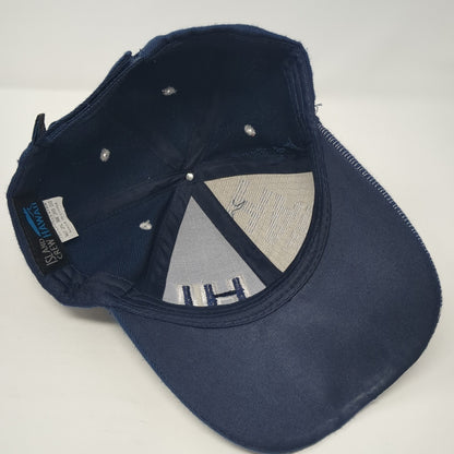 Hawaii HI Strapback Hat Blue One Size Adjustable Embroidered Island Crew