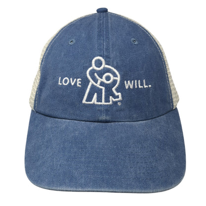 Love Will Snapback Trucker Hat Blue One Size Mesh Back Sportsman Outdoor
