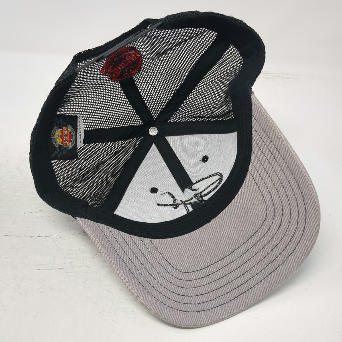 American Witch Trucker Hat Gray One Size Cancun Signature Graphic Snapback