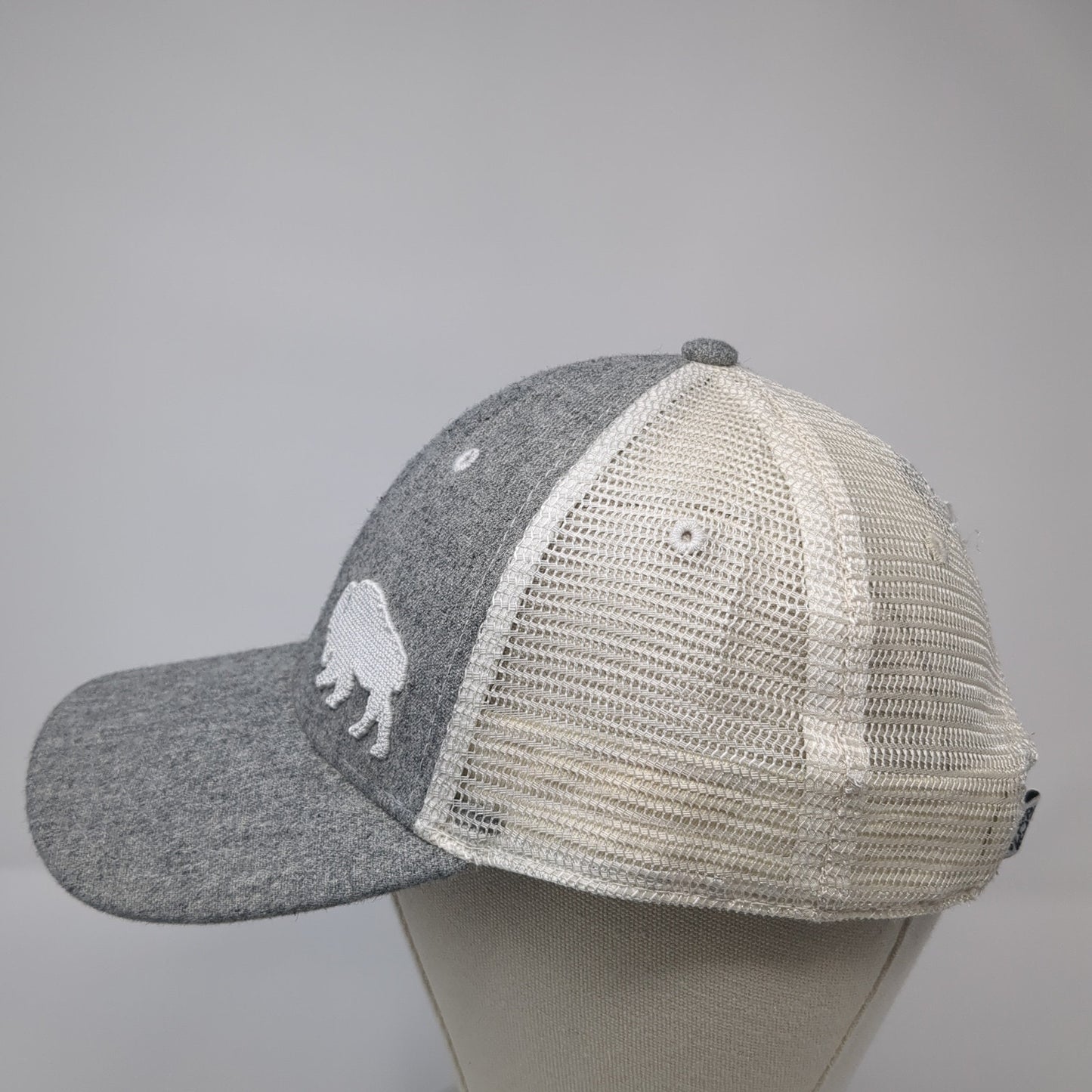 Surf Wyoming Bison Logo Snapback Trucker Hat Gray One Size Mesh Back