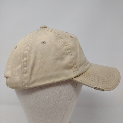 Signatures Slideback Hat Tan One Size Adjustable Vented Holes Distressed Blank