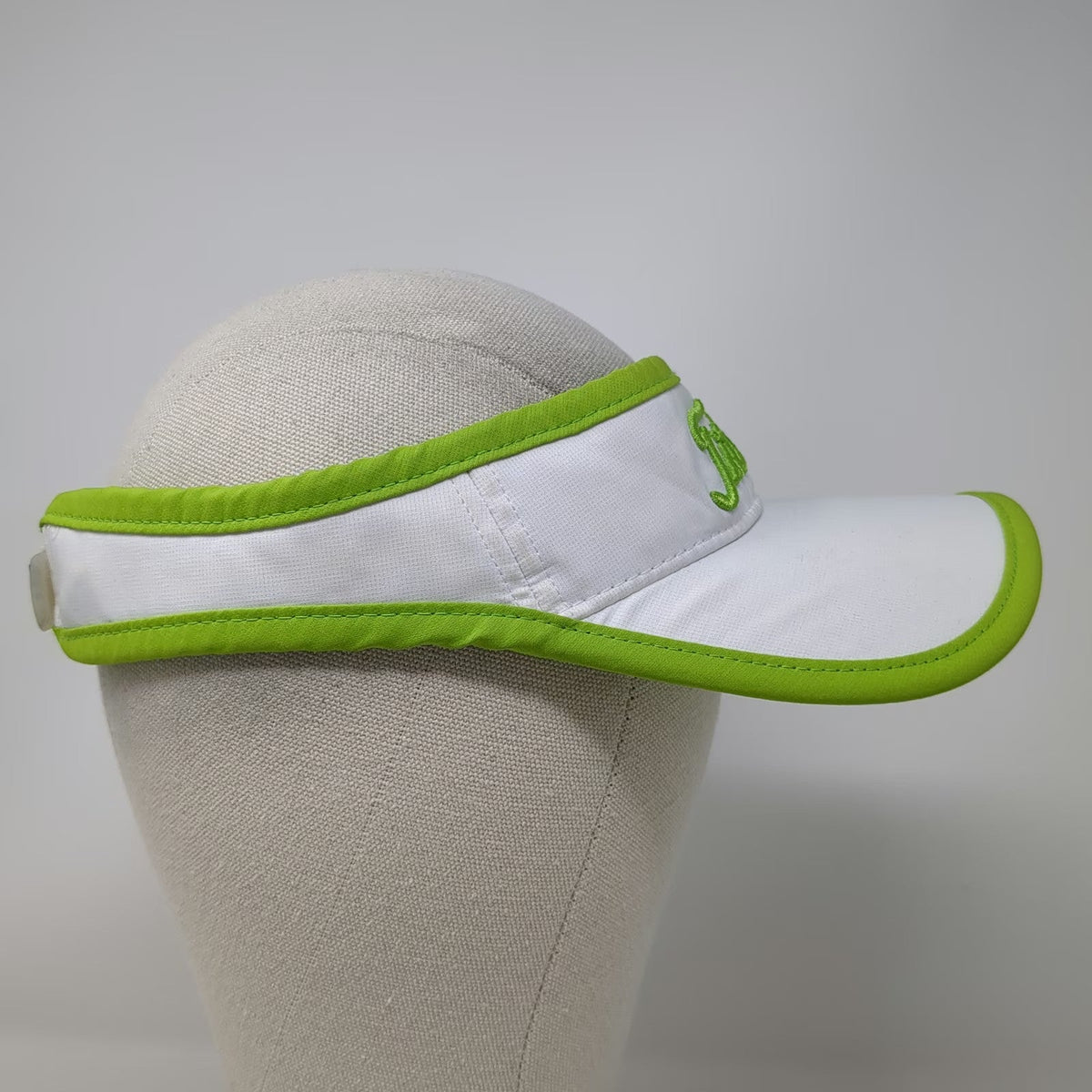 Titleist Visor White Green One Size Embroidered Logo Slideback Strap Golf Hat