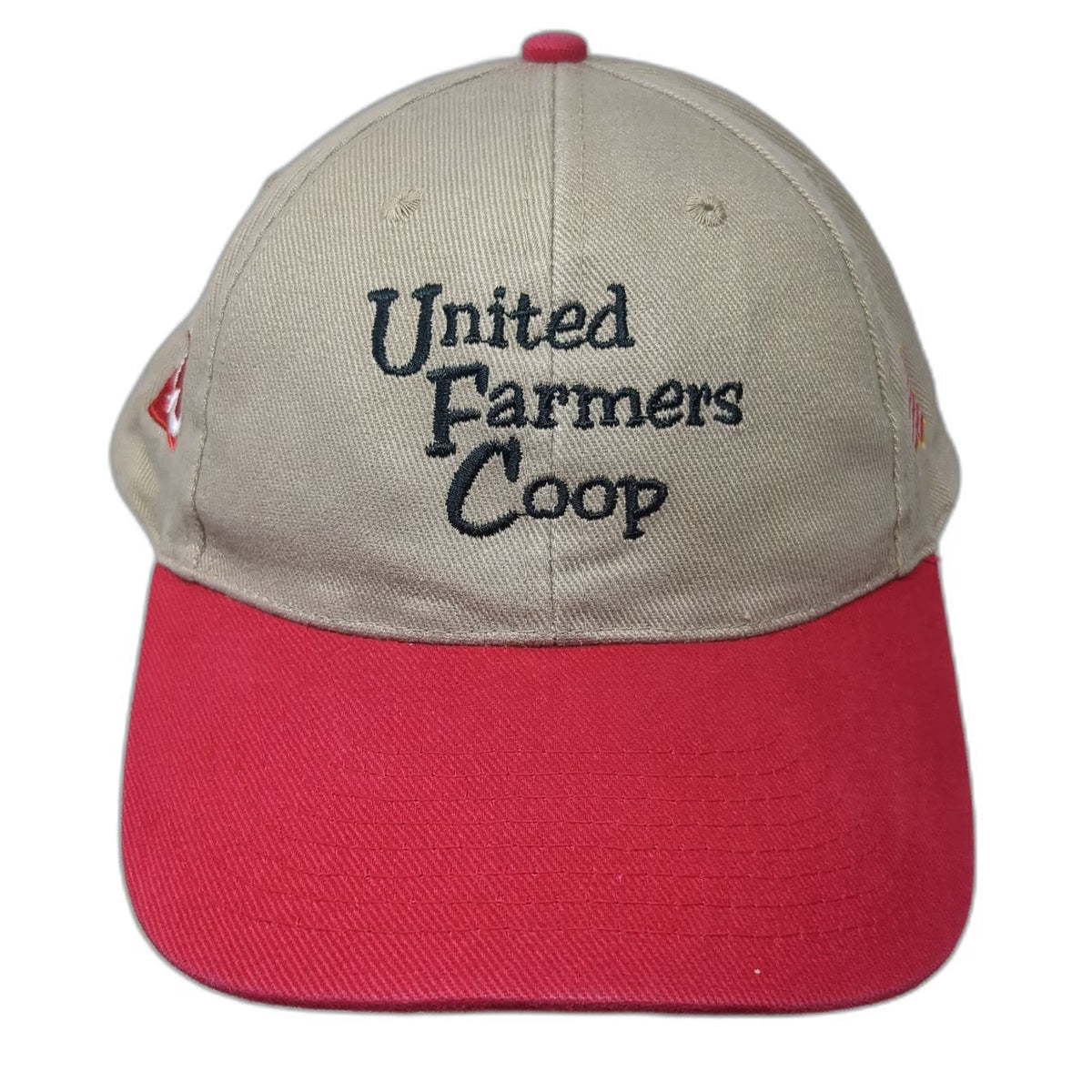 Cobra Baseball Cap Beige Red One Size United Farmers Coop American Flag Hat