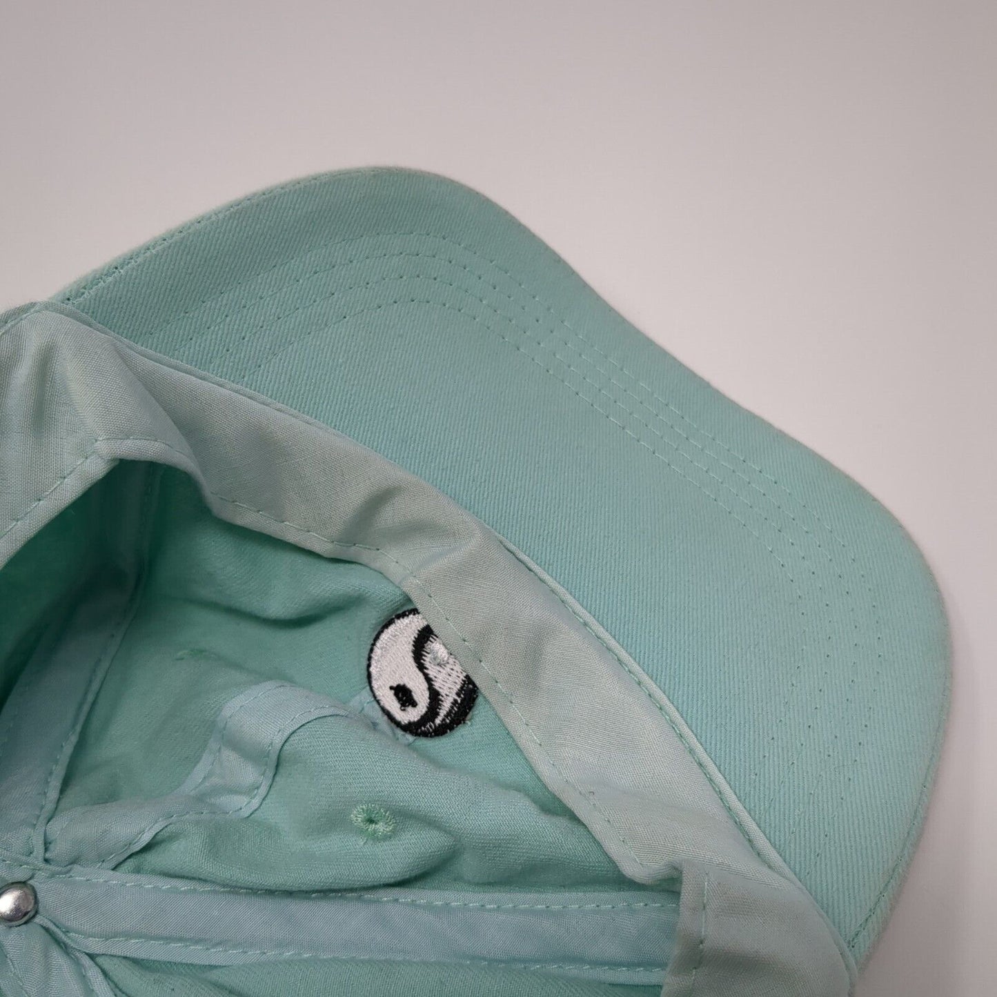 Yin Yang Slideback Hat Bluish-Green One Size Adjustable Embroidered 6 Panel