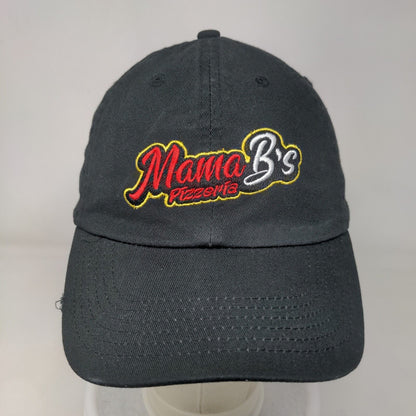 Mama B's Pizzeria Slideback Hat Black One Size Adjustable Embroidered Cotton