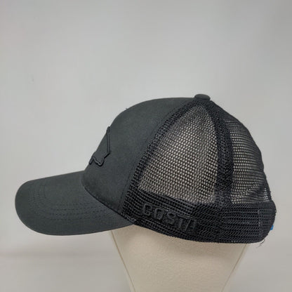 Costa Del Mar Snapback Trucker Hat Black One Size Embroidered Mesh Back6 Panel
