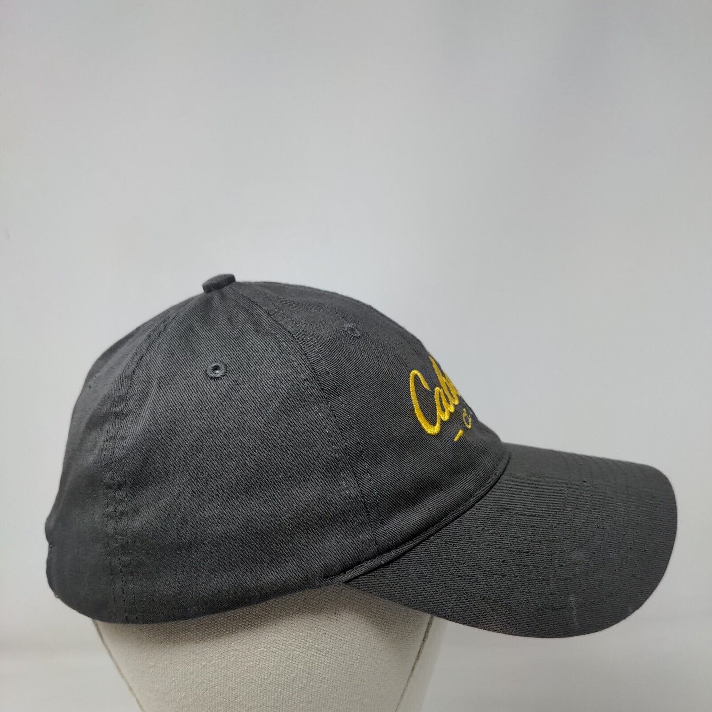 Cabela's Club Slideback Hat Gray OSFM Adjustable Embroidered Logo 6 Panel