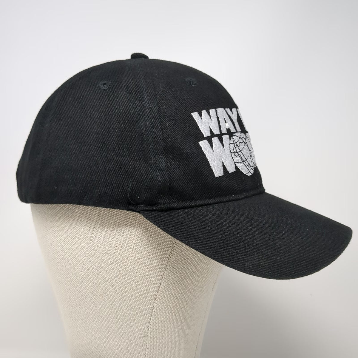 Wayne's World Black Snapback Hat One Size Globe Embroidered Movie TV Promo