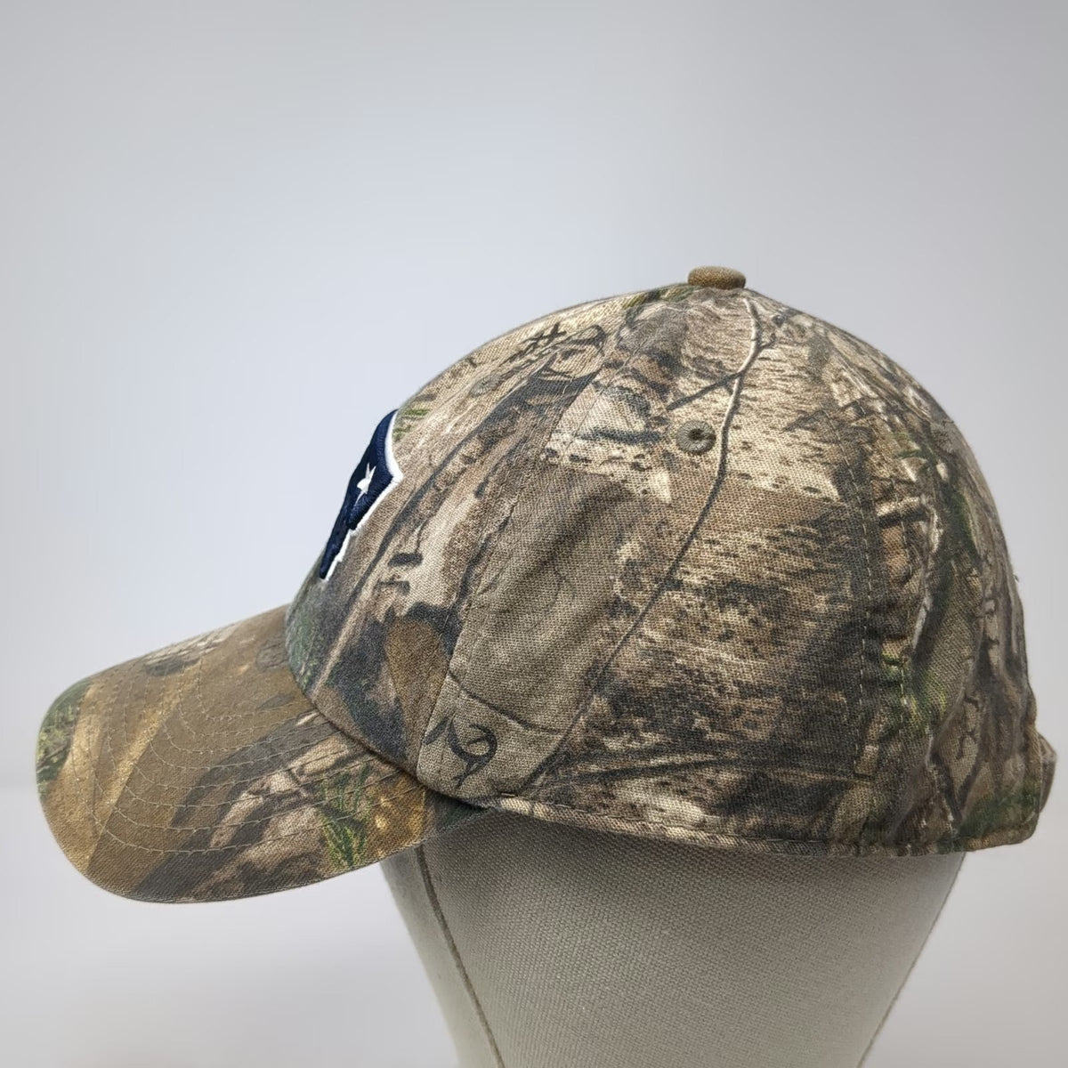OTS NFL New England Patriots Baseball Cap Brown Camo One Size Slideback Hat Logo