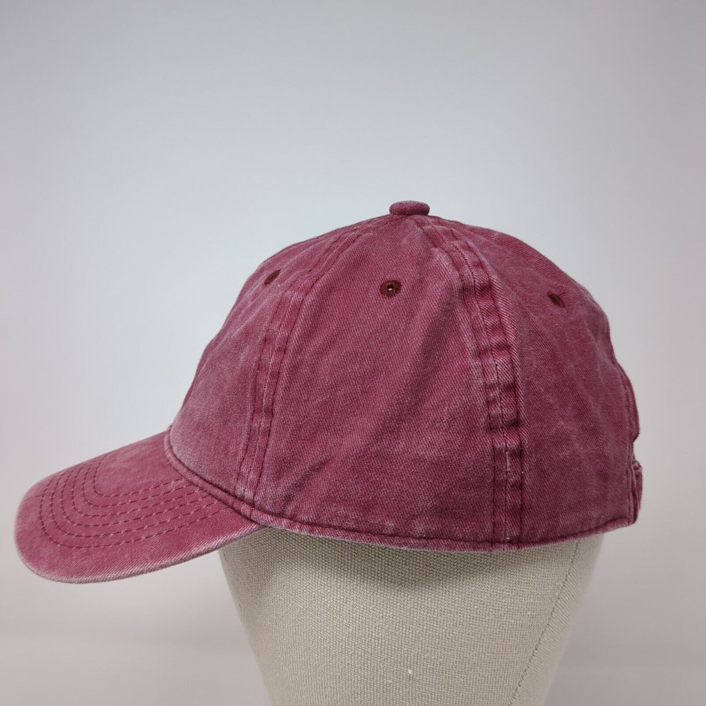 Unbranded Slideback Hat Red One Size Adjustable Vented Holes 6 Panel Blank