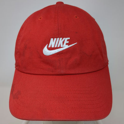 Nike Baseball Cap Red M Slideback Adjustable Cotton Hat Embroidered Swoosh Logo