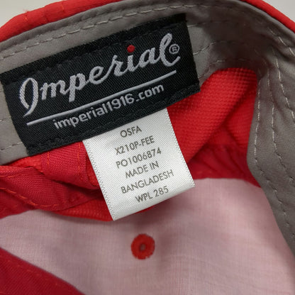 Imperial Baseball Cap Red One Size Hughes Brothers Recycled Polyester Gray Hat