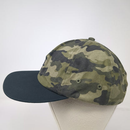 Champion 5 Panel Green Black OSFM Camo Flat Brim Snapback Cotton Hat Streetwear