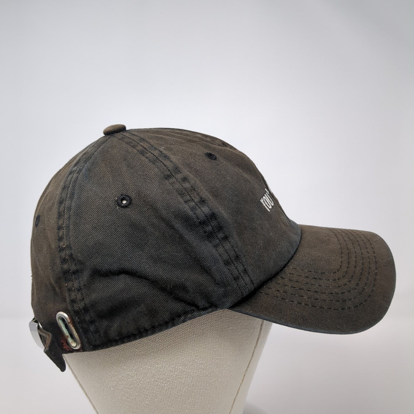 You're Too Close Slideback Hat Black Embroidered Logo Adjustable One Size