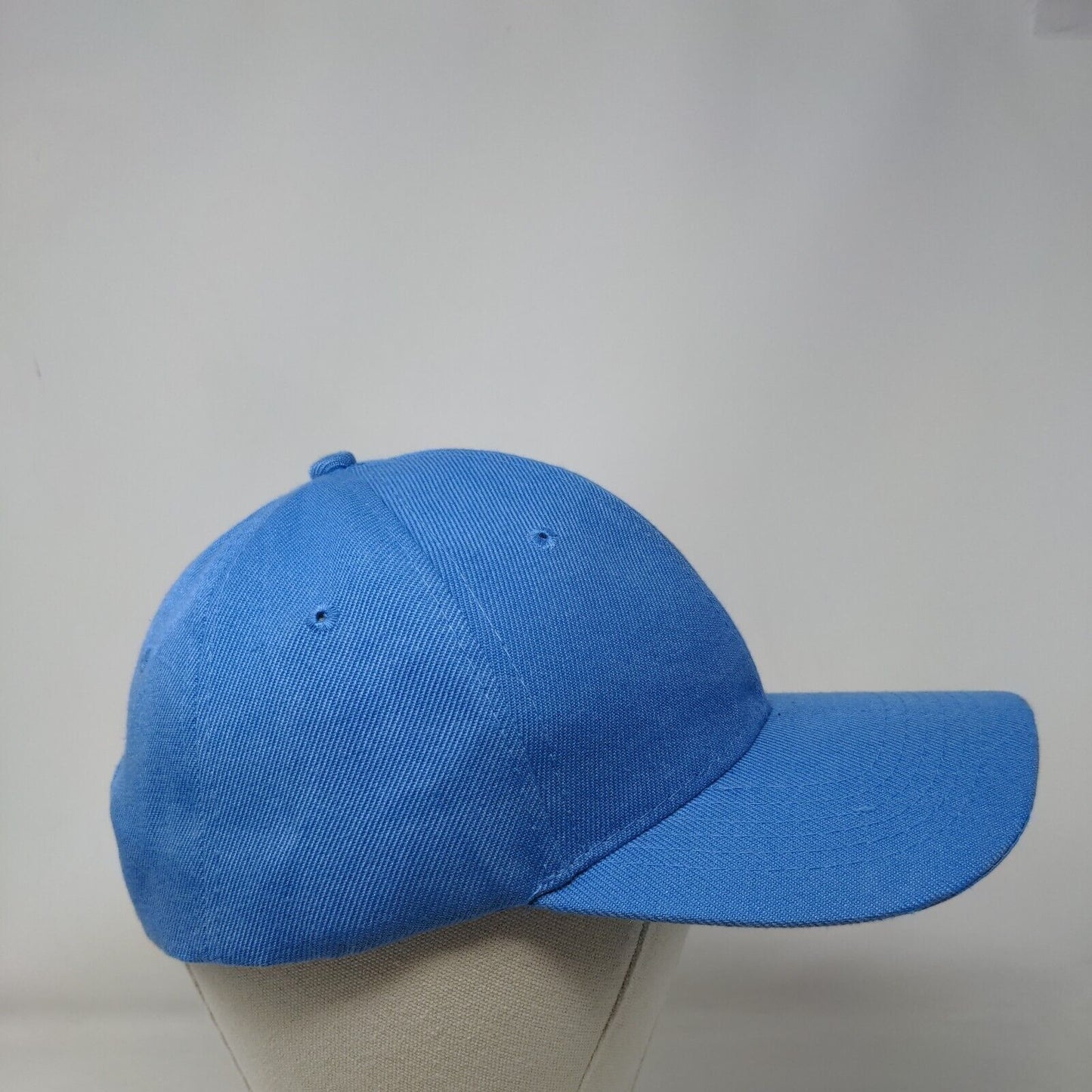 Unbranded Strapback Hat Solid Blue One Size Blank Adjustable Vent Holes