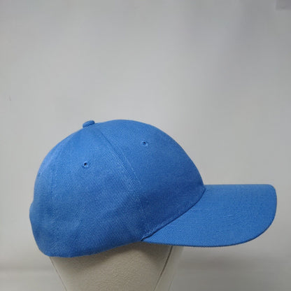 Unbranded Strapback Hat Solid Blue One Size Blank Adjustable Vent Holes