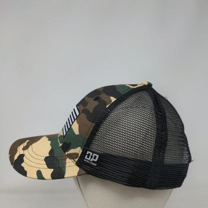 USA Flag Patch Snapback Mesh Back Trucker Hat Camo One Size Diesel Power