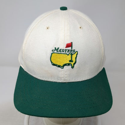 American Needle Masters Baseball Cap White Green One Size Leather Strap Hat