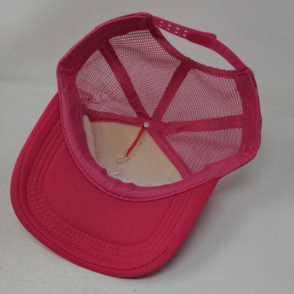 Move Athletics Snapback Mesh Back Trucker Hat Pink One Size Embroidered