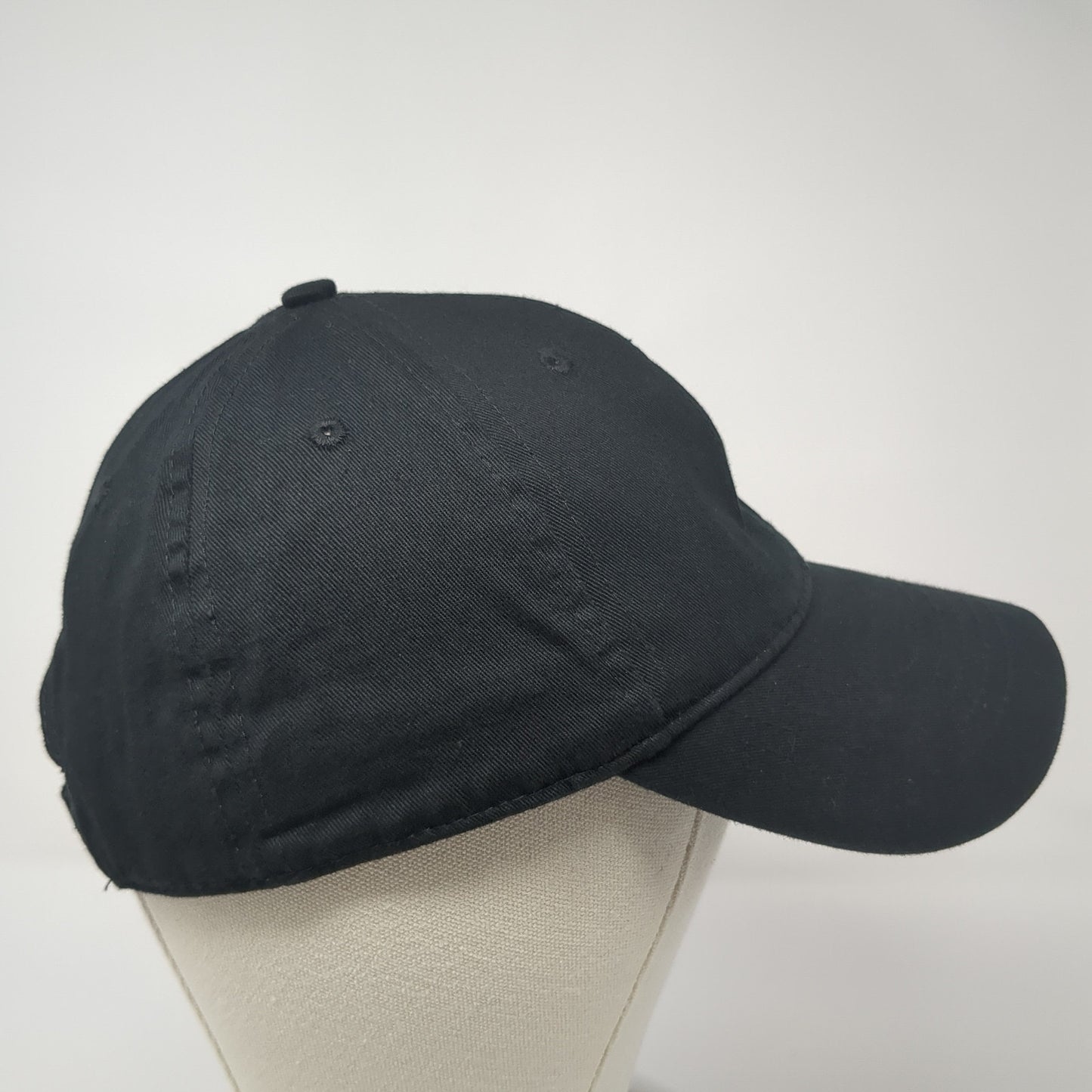 Unbranded Strapback Hat Black Solid One Size Adjustable Outdoor 6 Panel