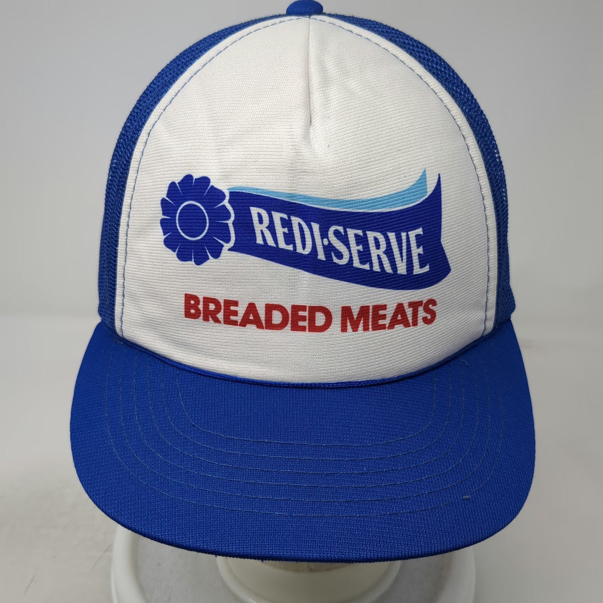 Young An Blue Redi-Serve Breaded Meats One Size Snapback Mesh Trucker Hat