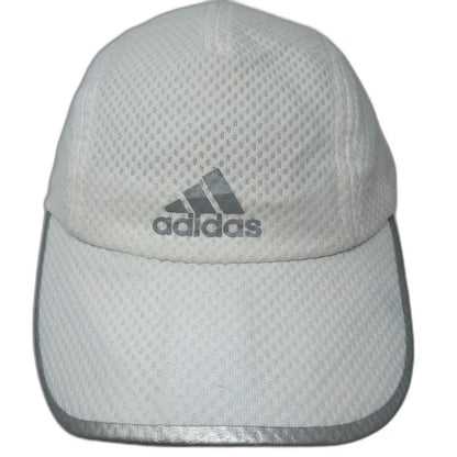 Adidas Baseball Cap White One Size Mesh Climacool Reflective Silver Logo Hat