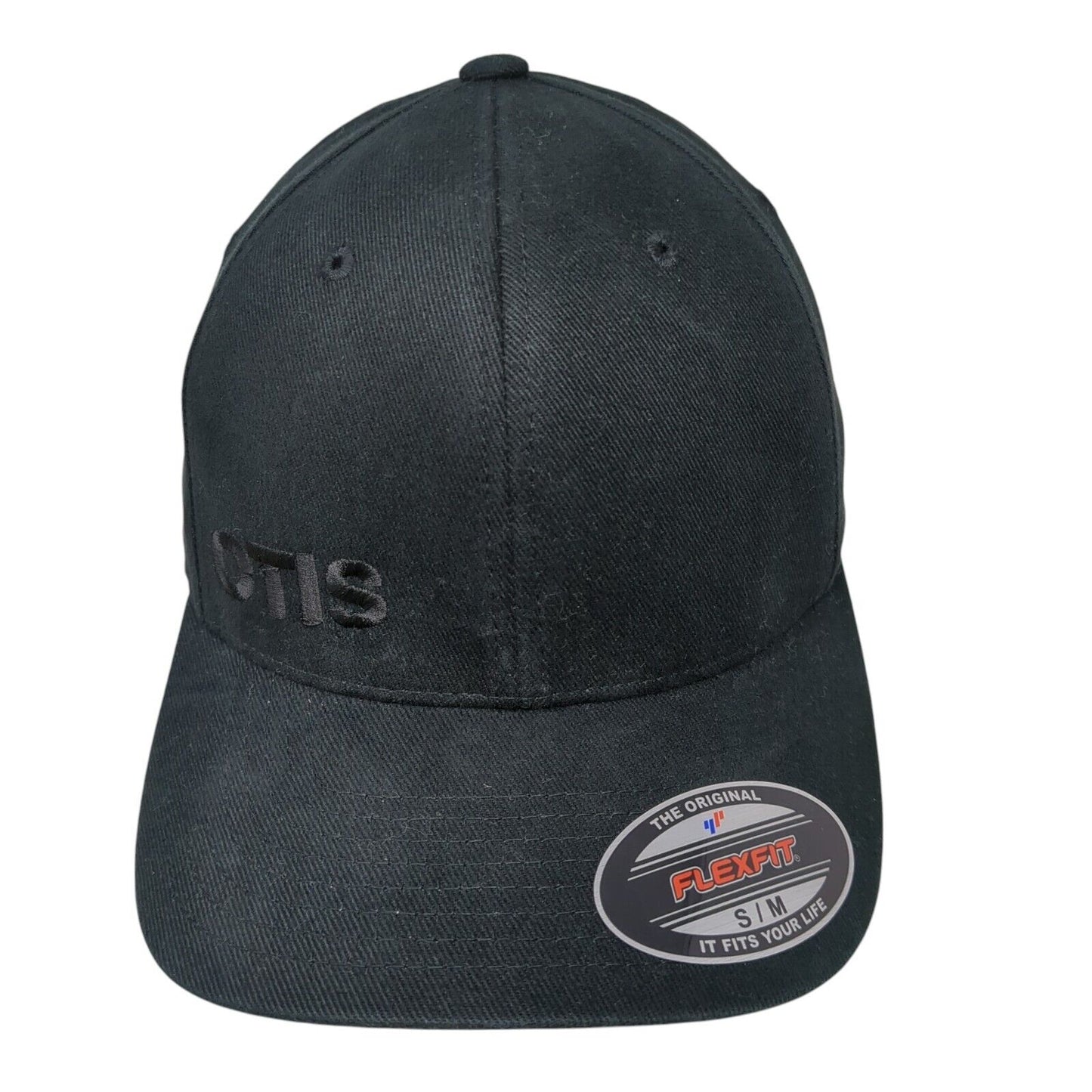 Otis Fitted Hat Black S-M Embroidered Solid 6 Panel Flexfit Yupoong