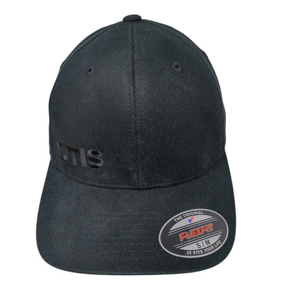 Otis Fitted Hat Black S-M Embroidered Solid 6 Panel Flexfit Yupoong