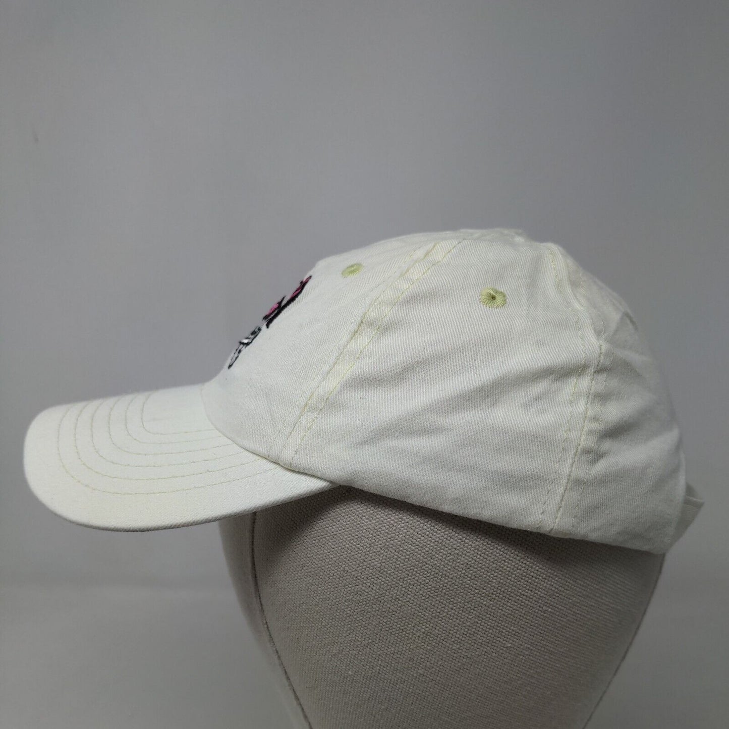 Royal Resortwear Girl's Strapback Hat White Adjustable Skull Embroidered Cotton