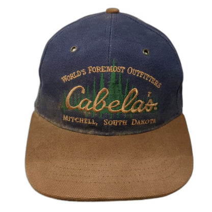 Cabela's World's Foremost Outfitters Blue Baseball Cap Hat OS Vintage Slideback