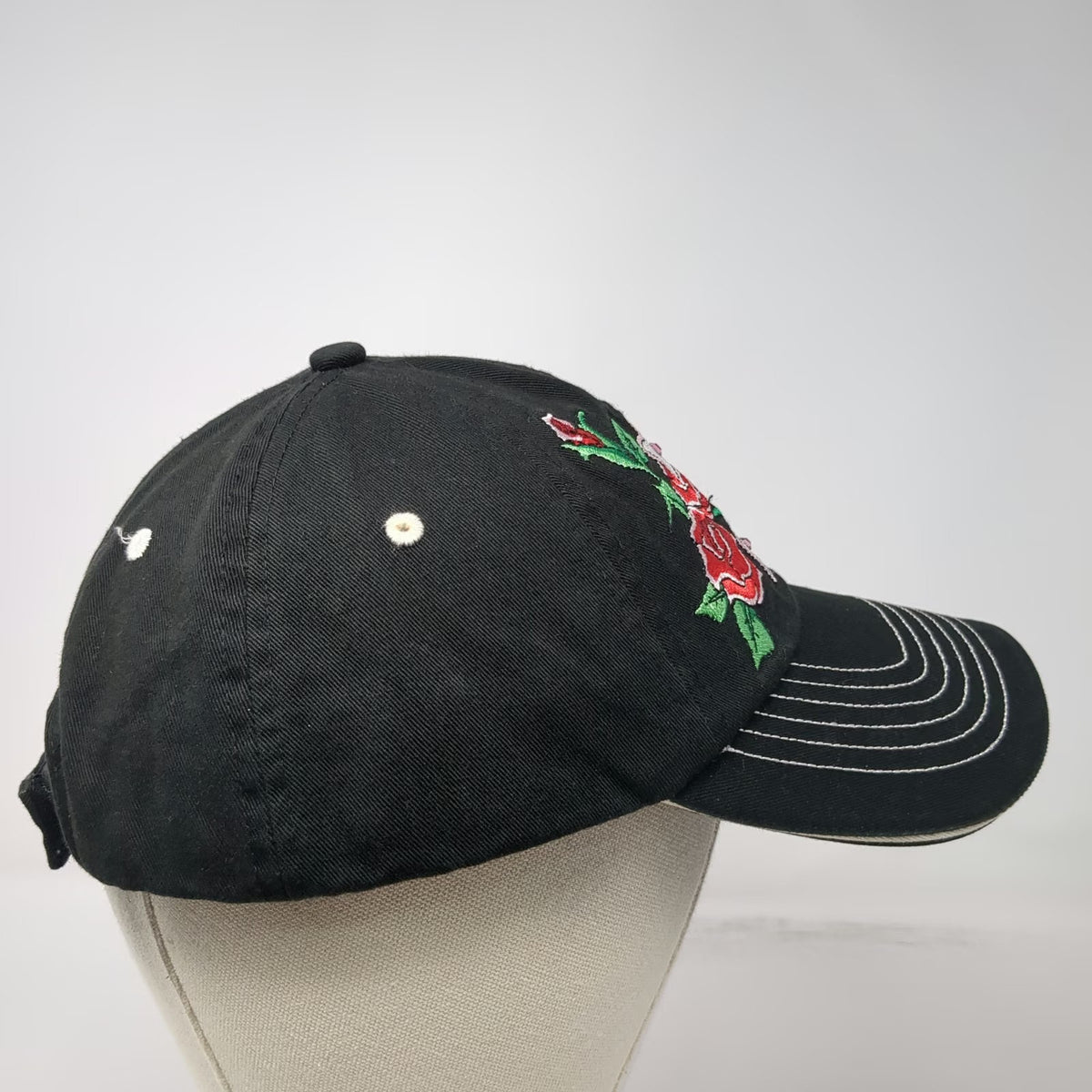 M&F Western Products Black Baseball Cap One Size Cross Rose Rhinestone Studs Hat
