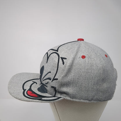 Mickey Mouse Face Snapback Hat Gray One Size Adjustable Disney 6 Panel