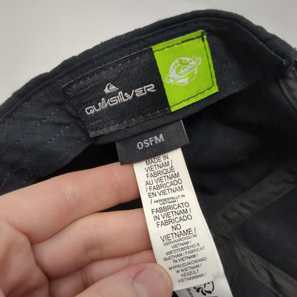 Quiksilver Snapback Hat Black One Size Adjustable Embroidered Netplus Cotton