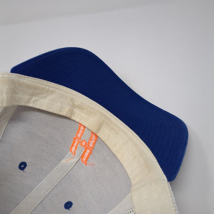 Richardson Snapback Trucker Hat Blue One Size Embroidered Logo Mesh Back