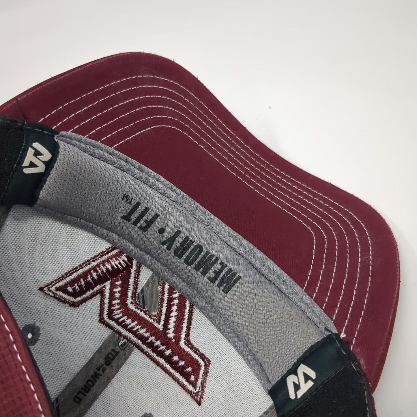 Virginia Tech Hokies NCAA Top of the World Red OSFM Stretch Cap Memory Fit Hat