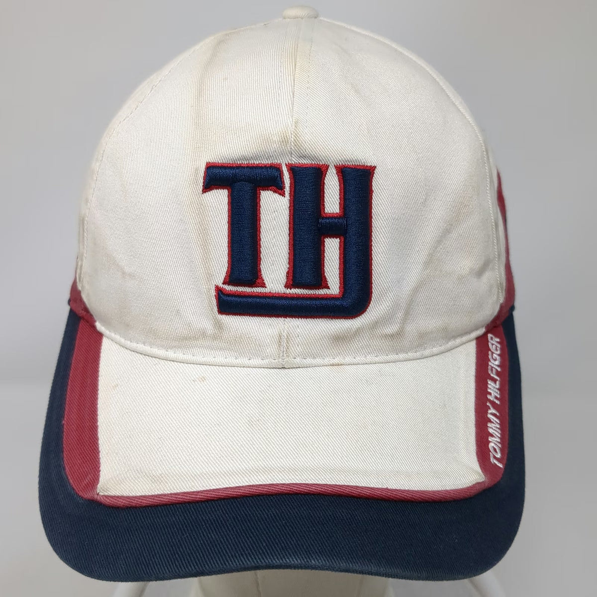 Tommy Hilfiger Baseball Cap White Blue Red One Size Colorblock Embroidered Hat