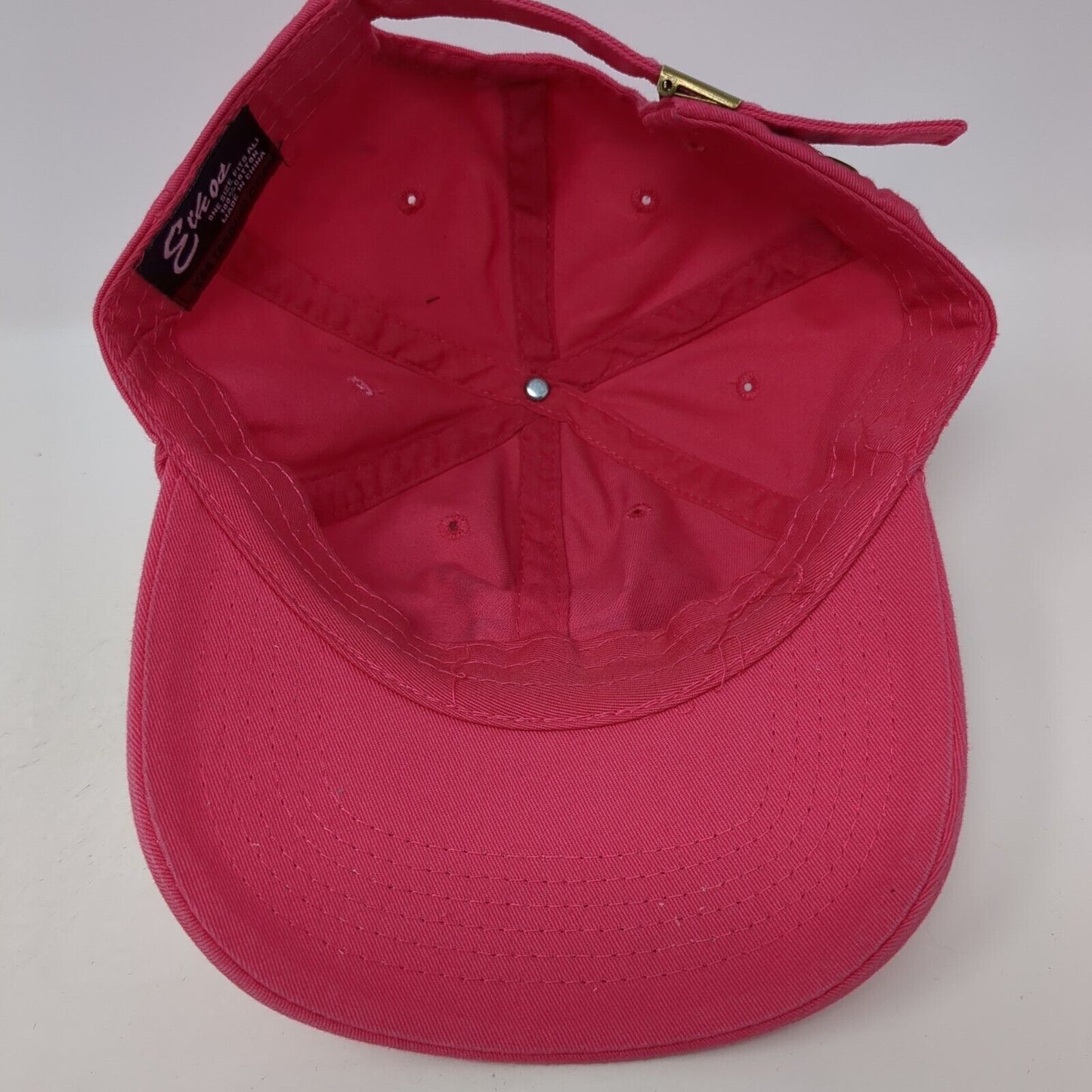 Eckos Slideback Hat Pink One Size Adjustable Vented Holes 6 Panel Blank