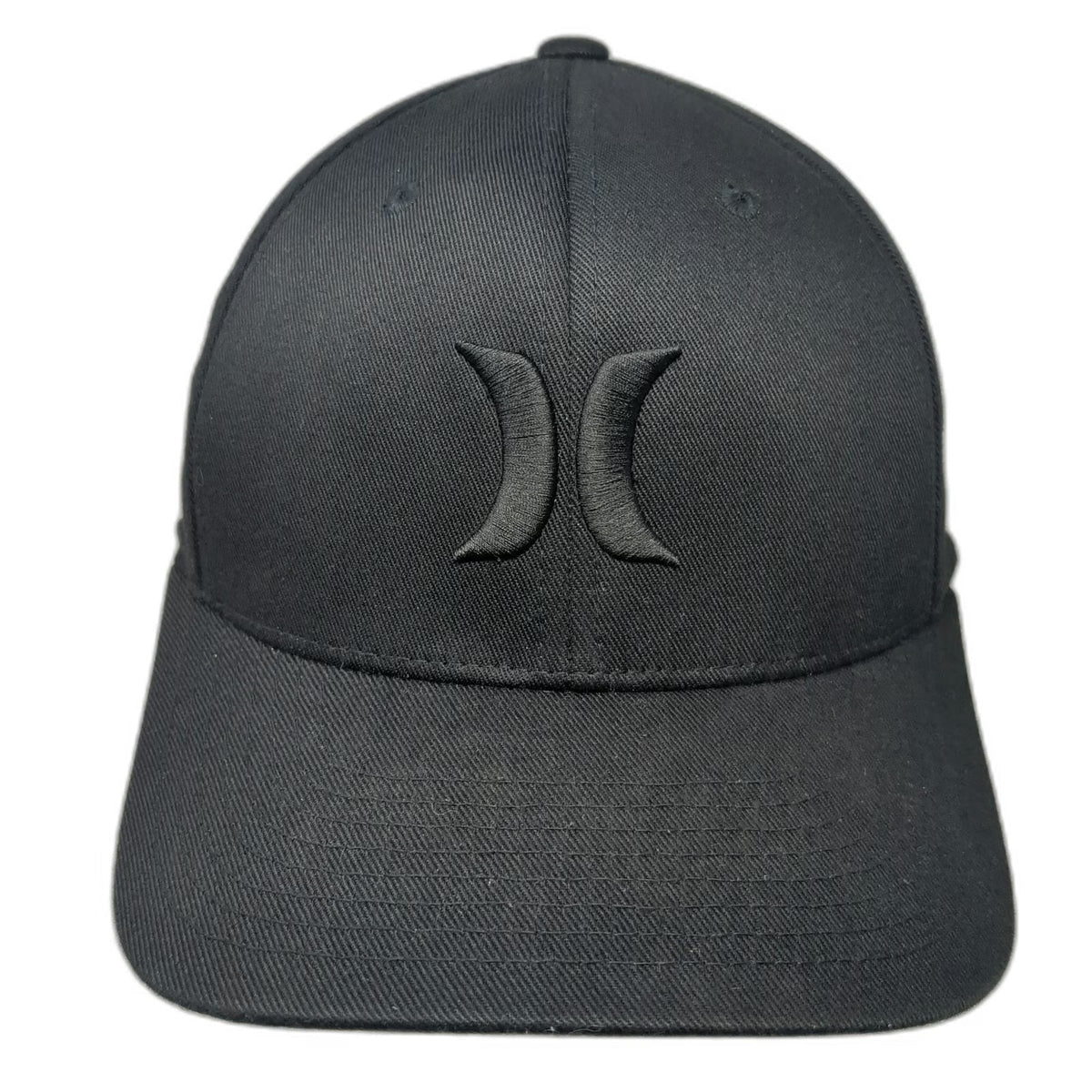 Hurley Baseball Cap Black M Tonal Logo Flexfit Embroidered Stretch Fit Hat