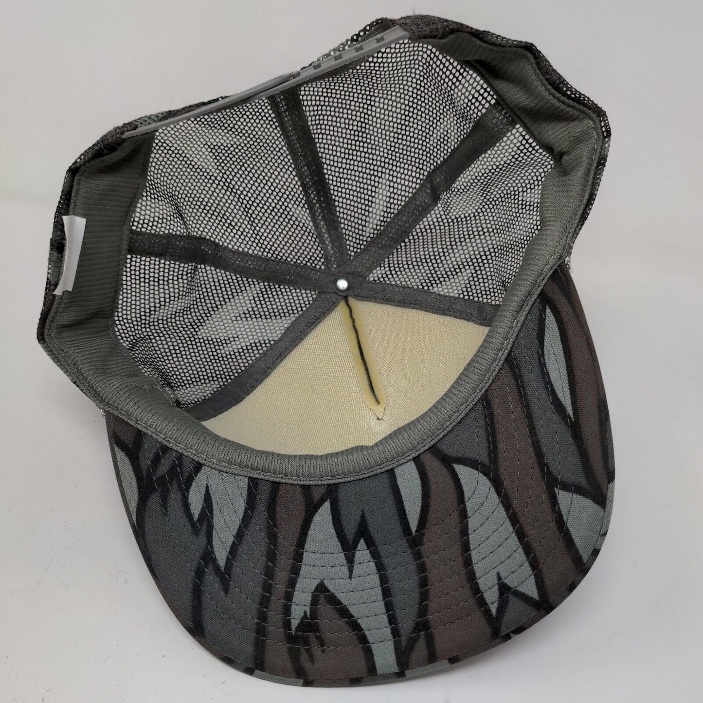 The Mad Hatter Men's Snapback Mesh Back Hat Fits All Striped Logo Polyester