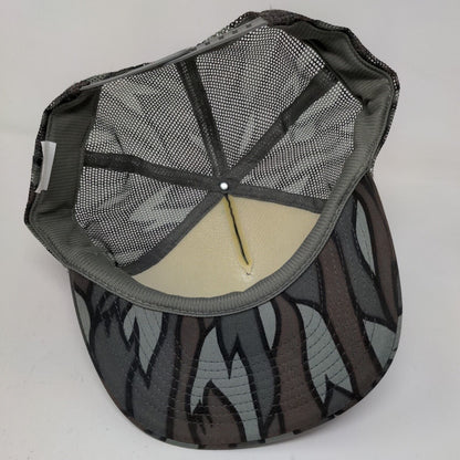 The Mad Hatter Men's Snapback Mesh Back Hat Fits All Striped Logo Polyester