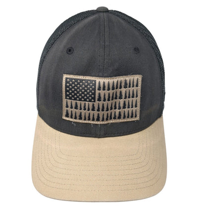 Columbia USA Trees Flag Fitted Trucker Hat Multicolor L/XL Embroidered Mesh Back