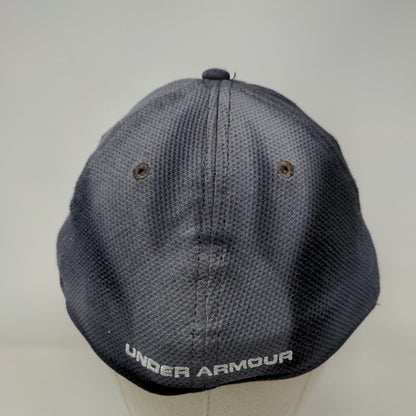 Under Armour Fitted Hat Blue One Size Embroidered Vent Holes 6 Panel