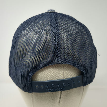 Richardson Trucker Hat Blue Gray L West Side Hammer Electric Mesh Snapback Cap