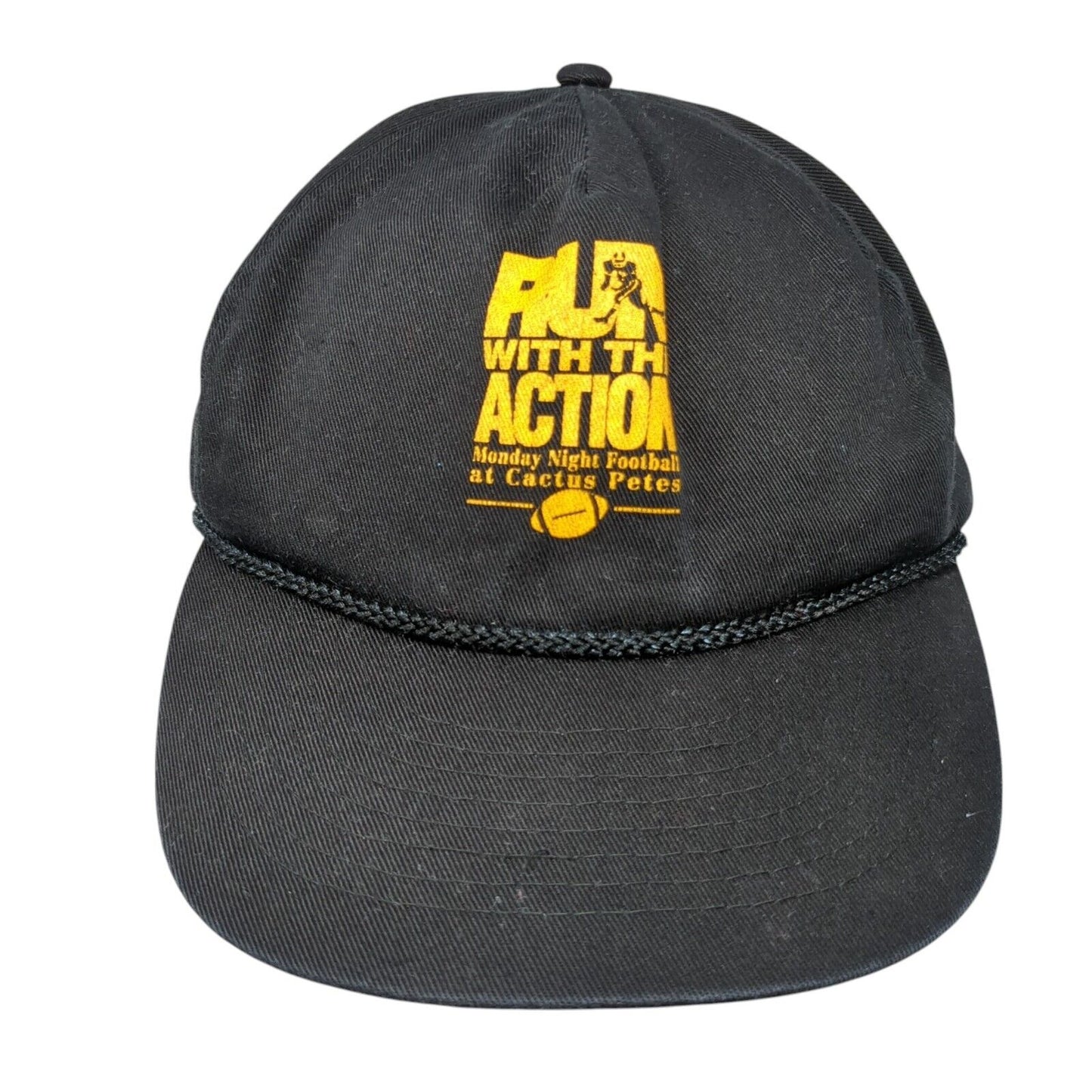 Run with The Action Monday Night Football at Cactus Petes snapback Hat Black OS