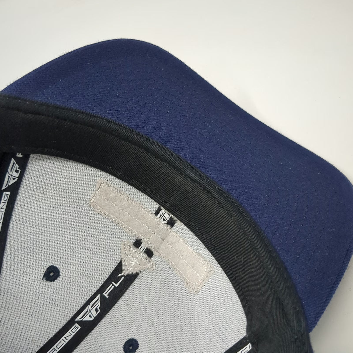 Fly Racing Snapback Hat Blue White One Size Racing Patch Structured 6 Panel Cap