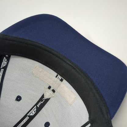 Fly Racing Snapback Hat Blue White One Size Racing Patch Structured 6 Panel Cap