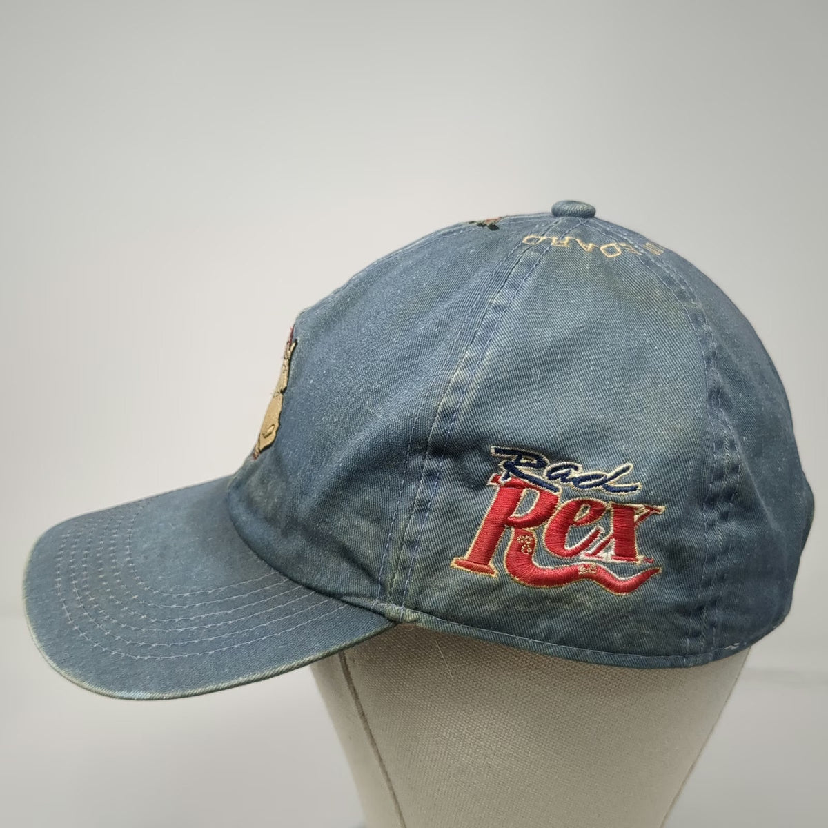 Cobra Caps Baseball Cap Blue Rad Rex Dinosaur Get On Board Denim Hat Vintage