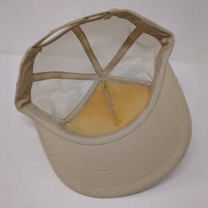 Terra Snapback Mesh Back Trucker Hat Tan OSFA Adjustable Embroidered