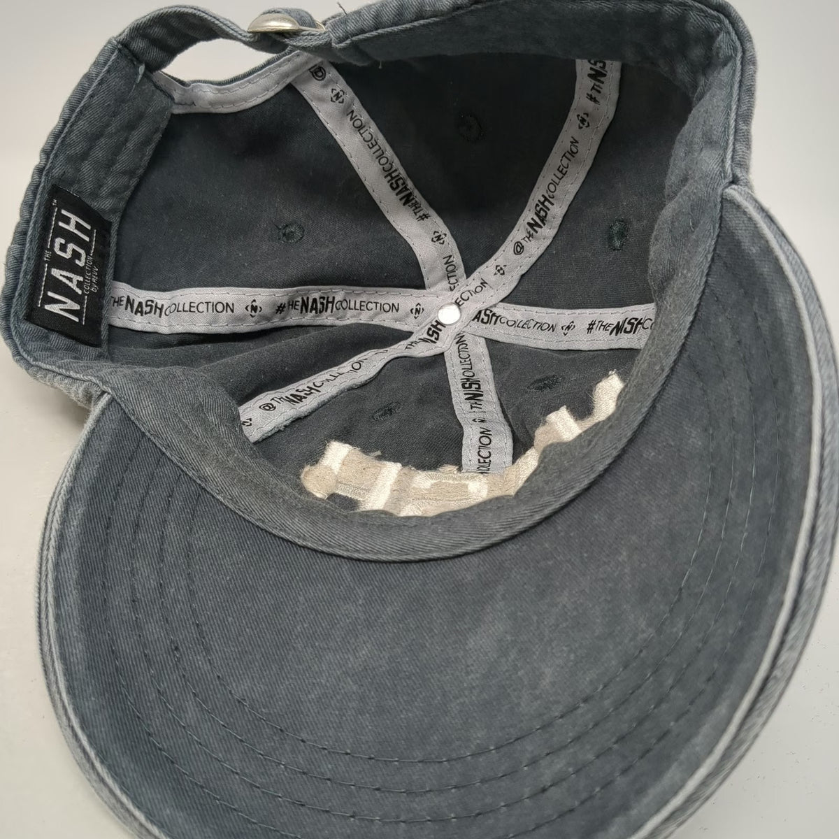 The Nash Collection Logo Baseball Cap Blue One Size Embroidered Washed Slideback