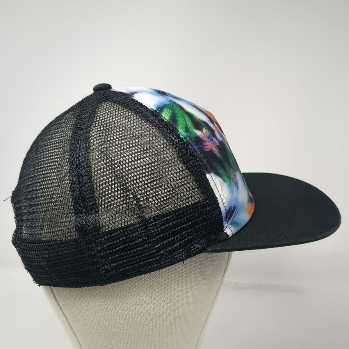 Hurley Trucker Hat Black Multicolor One Size Floral Tropical Foam Mesh Snapback